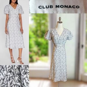 CLUB MONACO MIDI Button Front Dress Size 0